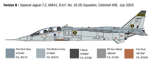Maquette avion militaire : Jaguar T.2 R.A.F. Trainer 1/72 - Italeri 1470