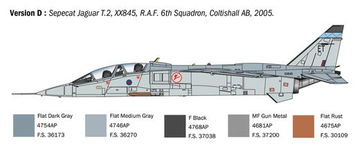 Maquette avion militaire : Jaguar T.2 R.A.F. Trainer 1/72 - Italeri 1470