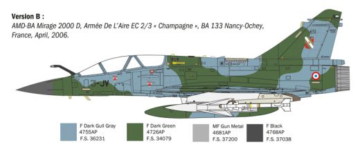 Maquette militaire : Mirage 2000 B/D 1/72 - Italeri 90023