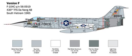 Maquette avion militaire : F-104 Starfighter A/C - 1:32 - Italeri 02515 2515 - france-maquette.fr