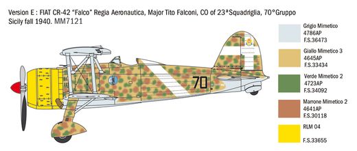 Maquette avion : Fiat CR.42 Bataille d'Angleterre - 1/48 - Italeri 02801 2801