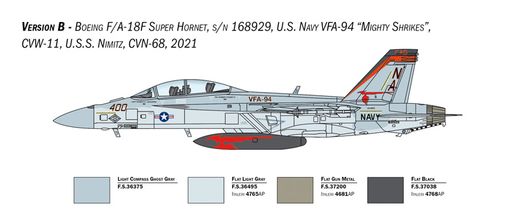 Maquette avion : F/A-18F Super Hornet U.S. Navy Special Colors 1/48 - Italeri 2823