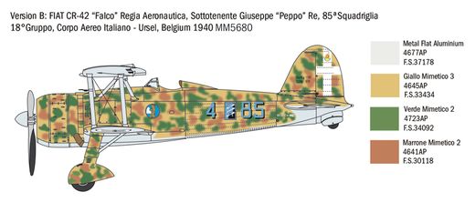 Maquette avion : Fiat CR.42 Bataille d'Angleterre - 1/48 - Italeri 02801 2801