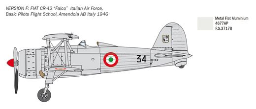 Maquette avion : Fiat CR.42 Bataille d'Angleterre - 1/48 - Italeri 02801 2801