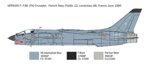 Maquette avion militaire : F-8E Crusader - 1:72 - Italeri 1456 01456