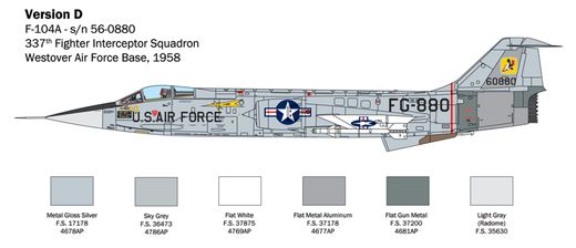 Maquette avion militaire : F-104 Starfighter A/C - 1:32 - Italeri 02515 2515 - france-maquette.fr