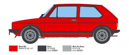 Maquette voiture : VW Golf GTI Série 1 1976‐78 ‐ 1/24 - Italeri 3622 03622