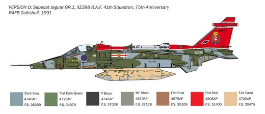 Maquette avion américain : Jaguar GR.1/GR.3 RAF - 1:72 - Italeri 1459 01459