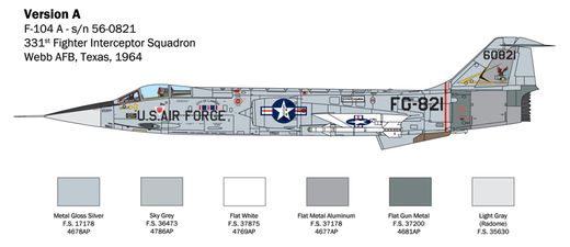 Maquette avion militaire : F-104 Starfighter A/C - 1:32 - Italeri 02515 2515 - france-maquette.fr