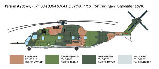 Maquette d'un chasseur militaire : HH-53C Super Jolly Green Giant 1/72 - Italeri 91035