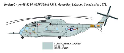 Maquette d'un chasseur militaire : HH-53C Super Jolly Green Giant 1/72 - Italeri 91035