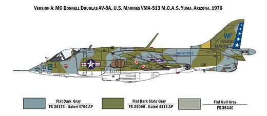 Maquette avion militaire américain : AV-8A Harrier - 1/72 - Italeri 01410 1410