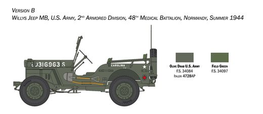 Maquette voiture : Willys Jeep MB - 80e Anniversaire 1941-2021 - 1/24 - Italeri 3635 03635