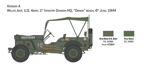 Maquette voiture : Willys Jeep MB - 80e Anniversaire 1941-2021 - 1/24 - Italeri 3635 03635