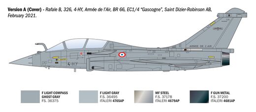 Maquette d'un chasseur militaire : Rafale B 1/72 - Italeri 90092