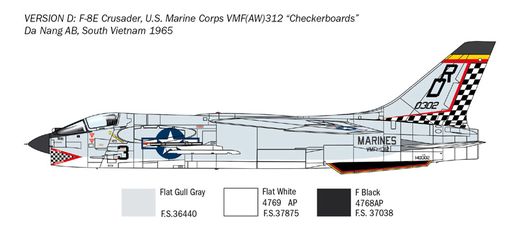 Maquette avion militaire : F-8E Crusader - 1:72 - Italeri 1456 01456