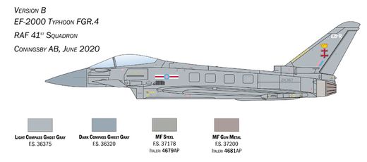 Maquette avion militaire : EF‐2000 Typhoon RAF - 1:72 - Italeri 1457 01457