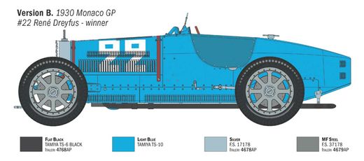 Maquette automobile : Bugatti 35B Roadster 1/12 - Italeri 4716