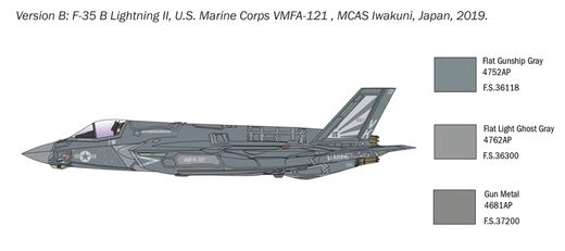 Maquette avion militaire : F‐35B Lightning II STOVL - 1:72 - Italeri 01425, 1425