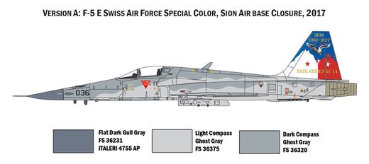 Maquette avion militaire : F-5E Swiss Air Force - 1/72 - Italeri 01420