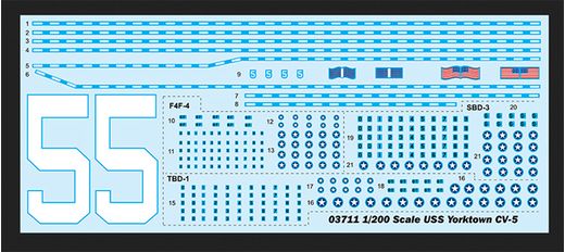 Maquette navire de guerre : Porte-avions US YORKTOWN - 1/200 - Trumpeter 3713
