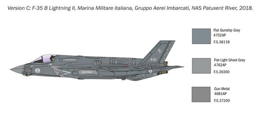 Maquette avion militaire : F‐35B Lightning II STOVL - 1:72 - Italeri 01425, 1425