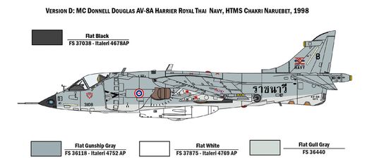 Maquette avion militaire américain : AV-8A Harrier - 1/72 - Italeri 01410 1410