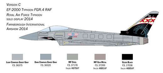 Maquette avion militaire : EF‐2000 Typhoon RAF - 1:72 - Italeri 1457 01457