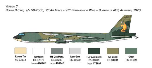 Maquette avion militaire : B-52G Stratofortress - Début production - 1:72 - Italeri 1451 01451