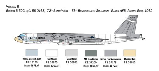 Maquette avion militaire : B-52G Stratofortress - Début production - 1:72 - Italeri 1451 01451
