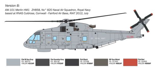 Maquette hélicoptère : AW101 Merlin HM.1 1/72 - Italeri 01486 1486
