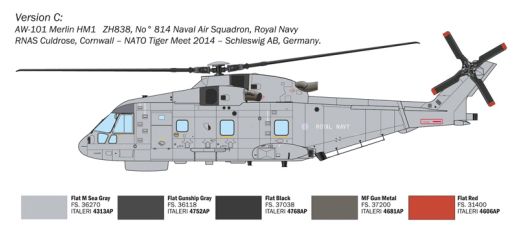 Maquette hélicoptère : AW101 Merlin HM.1 1/72 - Italeri 01486 1486