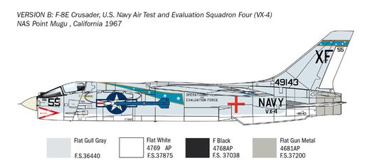 Maquette avion militaire : F-8E Crusader - 1:72 - Italeri 1456 01456