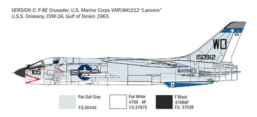 Maquette avion militaire : F-8E Crusader - 1:72 - Italeri 1456 01456
