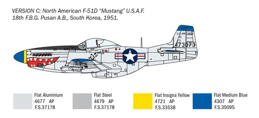 Maquette avion militaire : F‐51D Mustang « Guerre de Corée » - 1:72 - Italeri 1452 01452