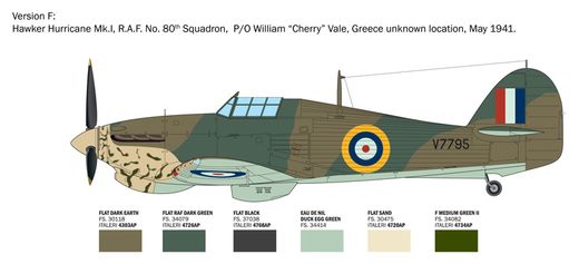 Maquette avion : Hurricane Mk.l aces 1/48 - Italeri 02838 2838