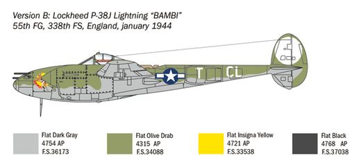 Maquette avion militaire : P-38J lightning - 1:72 - Italeri 01446 1446