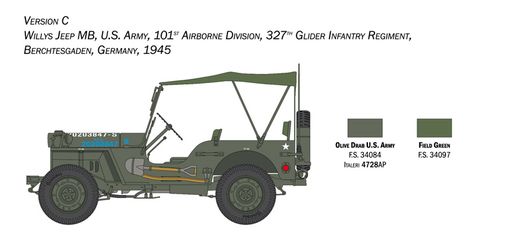 Maquette voiture : Willys Jeep MB - 80e Anniversaire 1941-2021 - 1/24 - Italeri 3635 03635