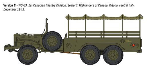 Maquette véhicule militaire : Dodge WC62/63 1 1⁄2 t 6x6 Truck 1/35 - Italeri 96230