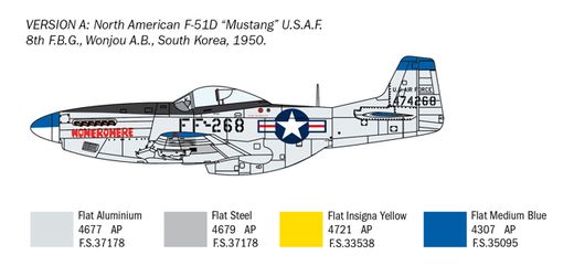 Maquette avion militaire : F‐51D Mustang « Guerre de Corée » - 1:72 - Italeri 1452 01452
