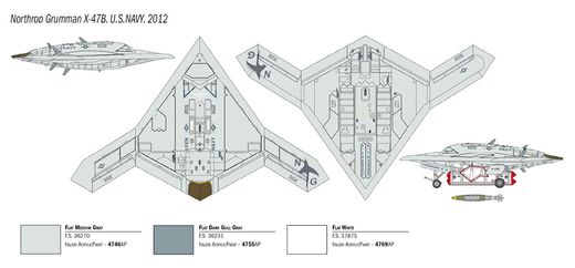 Maquette avion militaire : X-47B - 1/72 - Italeri 01421