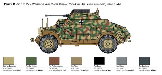 Maquette militaire : Sd.Kfz.222‐223 1/56 - Italeri 15769