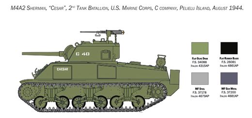 Maquette militaire : M4A2 Sherman U.S. Marine Corps - 1:35 - Italeri 06583 6583 - france-maquette.fr