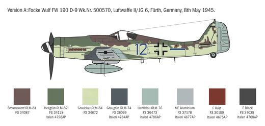 Maquette d'avion allemand : Focke Wulf FW190D-9 1/72 - Italeri 1312Maquette d'avion allemand : Focke Wulf FW190D-9 1/72 - Italeri 1312