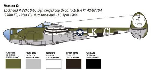 Maquette P-38 Lightning ETO 1/48 - Italeri 2834  02834