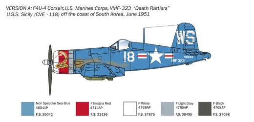 Maquette avion américain : Vought F4U-4B Corsair - 1:72 - Italeri 01453 1453