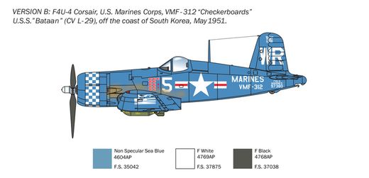 Maquette avion américain : Vought F4U-4B Corsair - 1:72 - Italeri 01453 1453