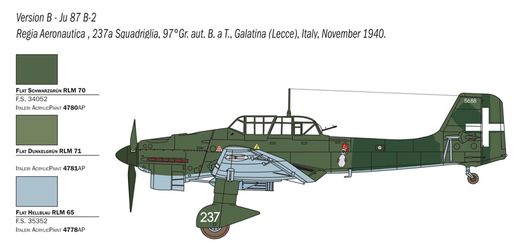 Maquette d'avion militaire : JU 87 B-2/R-2 "Picchiatello" - 1/48 - Italeri 02769