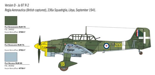 Maquette d'avion militaire : JU 87 B-2/R-2 "Picchiatello" - 1/48 - Italeri 02769