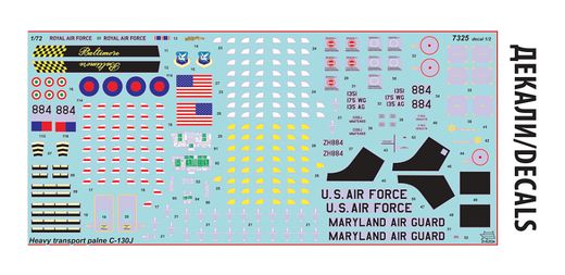 Maquette d'avion militaire : C‐130J Hercules 1/72 - Zvezda 7325